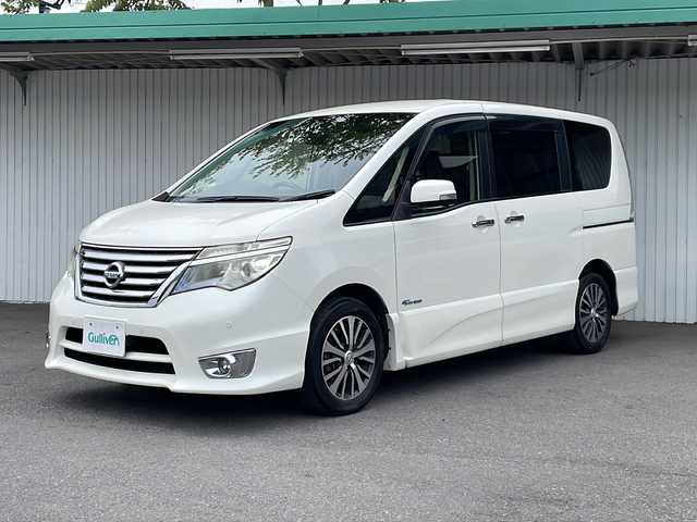 日産 セレナ ハイウェイS S HV Aセーフ 長野県 2014(平26)年 9.4万km パール メモリーナビ/両側パワースライドドア/純正１６インチアルミ/アイドリングストップ