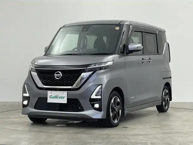 日産 ルークス ハイウェイスター X 群馬県 2021(令3)年 6.6万km チタニウムグレーメタリック 禁煙車　純正ナビ　全方位カメラ　フルセグ　両側パワースライドドア　車線逸脱警報　オートマチックハイビーム　アイドリングストップ　コーナーセンサー　ＬＥＤヘッドライト　ビルトインＥＴＣ　プッシュスタート