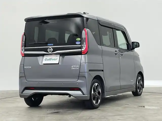 日産 ルークス ハイウェイスター X 群馬県 2021(令3)年 6.6万km チタニウムグレーメタリック 禁煙車　純正ナビ　全方位カメラ　フルセグ　両側パワースライドドア　車線逸脱警報　オートマチックハイビーム　アイドリングストップ　コーナーセンサー　ＬＥＤヘッドライト　ビルトインＥＴＣ　プッシュスタート