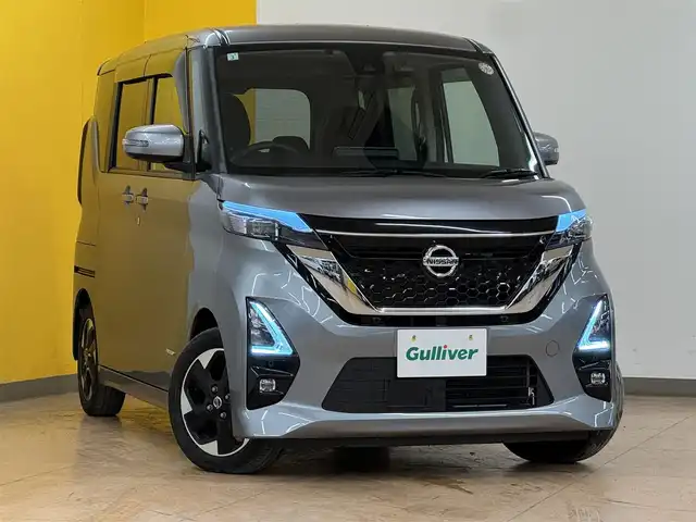 日産 ルークス ハイウェイスター X 群馬県 2021(令3)年 6.2万km チタニウムグレーメタリック 安全装備/・衝突軽減ブレーキ/・レーンキープアシスト/・クリアランスソナー/・プロパイロット/・インテリジェントルームミラー/・オートライト/・オートハイビーム/・アラウンドビューモニター/・SOSコール/・横滑り防止/純正9インチナビ/・AM/FM/フルセグTV/・Bluetooth/USB/・CD/DVD/MSV/両側電動スライドドア/純正ドライブレコーダー/LEDヘッドライト/LEDフォグランプ/オートホールド/電動パーキング/ETC/プッシュスタート/スマートキー/純正フロアマット/純正ドアバイザー