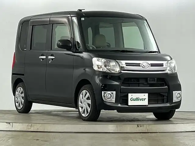 ダイハツ タント X ターボ SA 愛知県 2015(平27)年 5.1万km ブラックマイカメタリック 禁煙車/純正7インチナビ/（CD/DVD/Bluetooth/フルセグTV/SD)/衝突軽減ブレーキ/ETC/パワースライドドア/アイドリングストップ/スマートキー/プッシュスタート/純正フロアマット/横滑り防止装置/オートエアコン/LEDヘッドライト/フロントフォグランプ