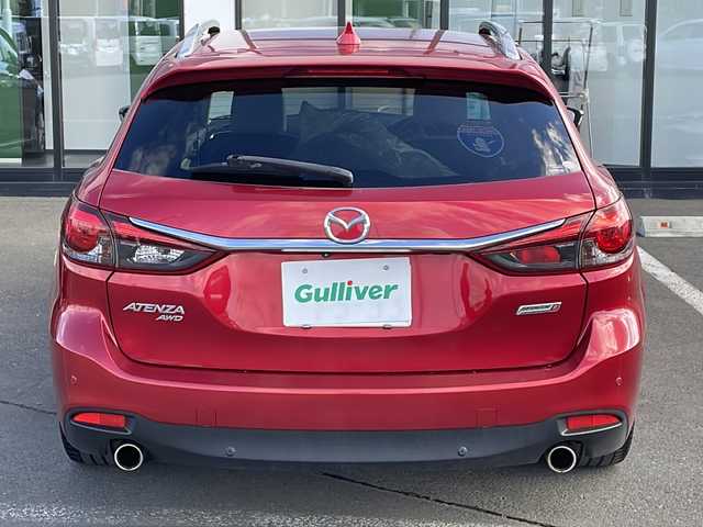 マツダ アテンザ ワゴン XD Lパッケージ 道東・釧路十勝 2015(平27)年 10.6万km ソウルレッドプレミアムメタリック ・４WD/・純正ナビ/（ラジオ・BT・CD・DVD・USB・AUX・フルセグ）/・バックカメラ/・ETC/・アイドリングスストップ/・ヘッドアップディスプレイ/・レーンキープアシスト/・本革ステアリング/・前方ドライブレコーダー/・レーダークルーズコントロール/・コーナーセンサー後方/・BOSEプレミアムサウンド/・レザーシート/・パワーシート/・レーンキープアシスト/・ルーフレール/・横滑り防止装置/・シートヒーター全席/・オートエアコン/・オートライト/・スマートキー/・プッシュスタート/・純正19インチアルミホイール/・純正フロアマット/・LEDヘッドライト/・フロントフォグライト/・リアフォグ/・社外18インチアルミホイール冬タイヤ積込/（2017年製造　3mm山）