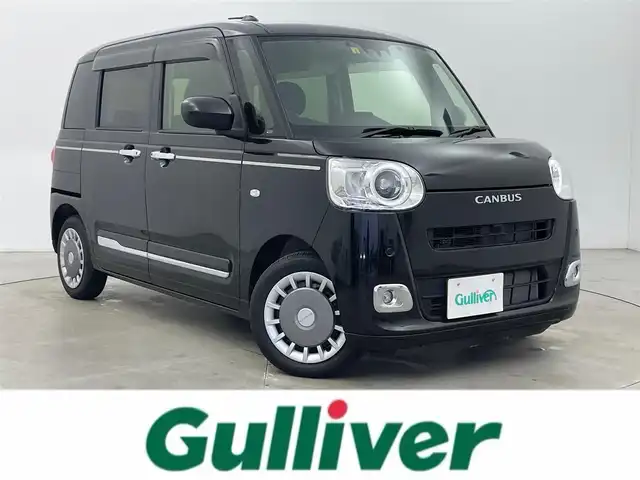 ダイハツ ムーヴ キャンバス セオリー G ターボ 富山県 2023(令5)年 0.9万km ブラックマイカメタリック 純正ナビ（ＣＤ　ＤＶＤ　ｂｌｕｅｔｏｏｔｈ）　/フルセグTV/バックカメラ　/前後コーナーセンサー　/ＥＴＣ　/前席シートヒーター　/前ドラレコ　/両側パワースライドドア　/オートライト/ＬＥＤヘッドライト　/フォグ　/スマートキー/プッシュスタート/衝突軽減ブレーキ　/車線逸脱抑制/先行車発進お知らせ/オートホールド/横滑防止装置