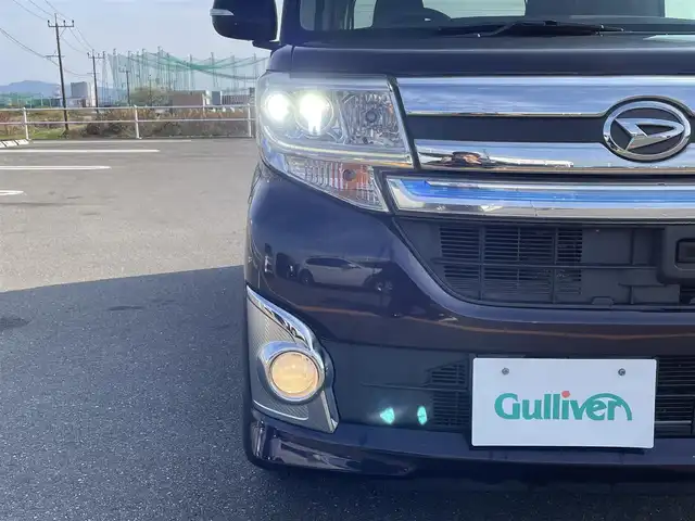 ダイハツ タント カスタム X トップED SA 佐賀県 2015(平27)年 12.2万km ナイトシャドーパープルクリスタルM 社外メモリーナビゲーション/・フルセグTV/CD/DVD/SD/USB/Bluetooth/バックカメラ/ETC/TVキャンセラー/片側パワースライドドア/後席サンシェード/ISOFIX対応/ステアリングリモコン/純正14インチアルミホイール/純正LEDヘッドライト/純正フォグランプ/純正フロアマット/純正ドアバイザ―/新車保証書/取扱説明書/スペアキー１本/衝突軽減ブレーキ/横滑り防止装置