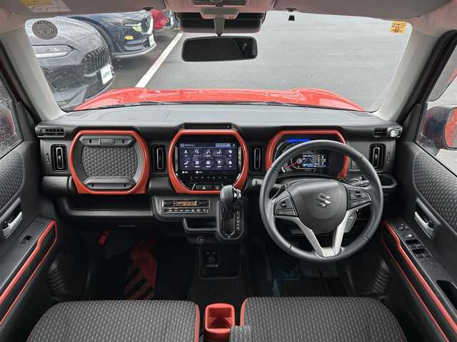 スズキ ハスラー HYBRID X ターボ 佐賀県 2020(令2)年 4.1万km バーミリオンオレンジ/ガンメタリック2トーン デュアルカメラブレーキサポート/コーナーセンサー/レーダークルーズコントロール/レーンアシスト/純正メモリナビ/・全方位カメラ/・フルセグTV/BT/DVD/前席シートヒーター/純正15インチAW/LEDヘッドライト/オートライト/フォグランプ/パドルシフト/ドアバイザー/フロアマット/電動格納ミラー/スペアキー×１