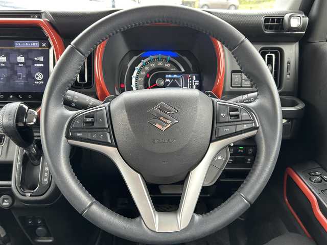 スズキ ハスラー HYBRID X ターボ 佐賀県 2020(令2)年 4.1万km バーミリオンオレンジ/ガンメタリック2トーン デュアルカメラブレーキサポート/コーナーセンサー/レーダークルーズコントロール/レーンアシスト/純正メモリナビ/・全方位カメラ/・フルセグTV/BT/DVD/前席シートヒーター/純正15インチAW/LEDヘッドライト/オートライト/フォグランプ/パドルシフト/ドアバイザー/フロアマット/電動格納ミラー/スペアキー×１