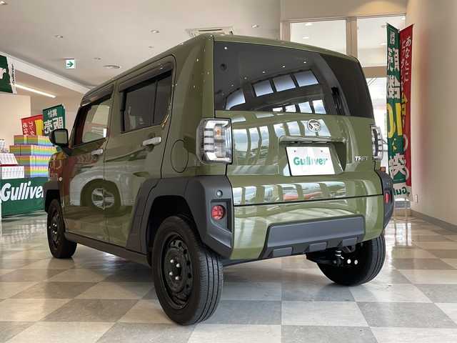 ダイハツ タフト X 福井県 2022(令4)年 3万km フォレストカーキメタリック ガラスルーフ/社外ナビ/ワンセグTV/バックカメラ/コーナーセンサー/レーンキープアシスト/衝突軽減システム/オートライト/オートハイビーム/LEDヘッドライト/プッシュスタート/スマートキー/ステアリングスイッチ/純正フロアマット/スペアキー