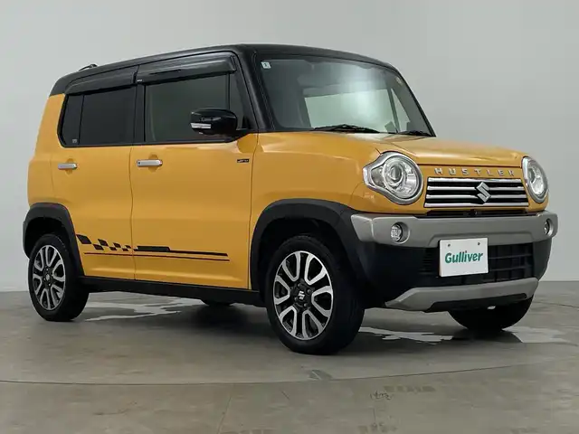 スズキ ハスラー Jスタイル 鹿児島県 2015(平27)年 5.4万km アクティブイエロー/ブラック2トーンルーフ 純正メモリナビ/(BT/CD/DVD/AM/FM/フルセグTV)/全方位カメラ/バックカメラ/前席シートヒーター/革巻きステアリング/ステアリングスイッチ/衝突軽減ブレーキ/レーンキープアシスト/ハーフレザーシート/ETC/アイドリングストップ/純正15インチアルミホイール/純正フロアマット/ベンチシート/スペアキー/保証書/取扱説明書