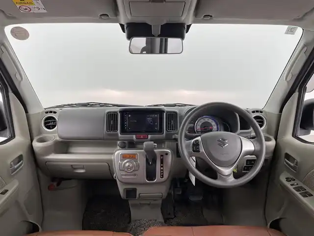 スズキ エブリィ ワゴン PZターボ スペシャル 大分県 2020(令2)年 6.5万km パールホワイト 衝突軽減ブレーキ/車線逸脱警報機能/誤発進抑制機能/社外ディスプレイオーディオ　/（CD/DVD/AM/FM/Bluetooth)/バックカメラ/両側パワースライドドア/オートステップ(左後席のみ)/オートライト/フォグランプ/ステアリングスイッチ/電動格納ミラー/ウィンカーミラー/スマートキー・プッシュスタート/茶革調シートカバー/純正AW/保証書/取扱説明書