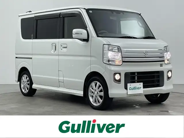 スズキ エブリィ ワゴン PZターボ スペシャル 大分県 2020(令2)年 6.5万km パールホワイト 衝突軽減ブレーキ/車線逸脱警報機能/誤発進抑制機能/社外ディスプレイオーディオ　/（CD/DVD/AM/FM/Bluetooth)/バックカメラ/両側パワースライドドア/オートステップ(左後席のみ)/オートライト/フォグランプ/ステアリングスイッチ/電動格納ミラー/ウィンカーミラー/スマートキー・プッシュスタート/茶革調シートカバー/純正AW/保証書/取扱説明書