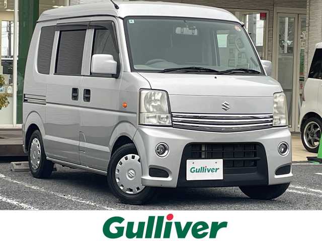 スズキ エブリイ ジョイン ターボ 千葉県 2011(平23)年 11万km シルキーシルバーメタリック ディスプレイオーディオ　前後ミラードラレコ　ＥＴＣ　ＵＳＢ　外コンビハンドル　エブリィワゴン用バンパー　外サス　外ＨＩＤ　５ＭＴ　ターボ　ハイルーフ　キーレス　電動格納ミラー　最大積載量３５０ｋｇ