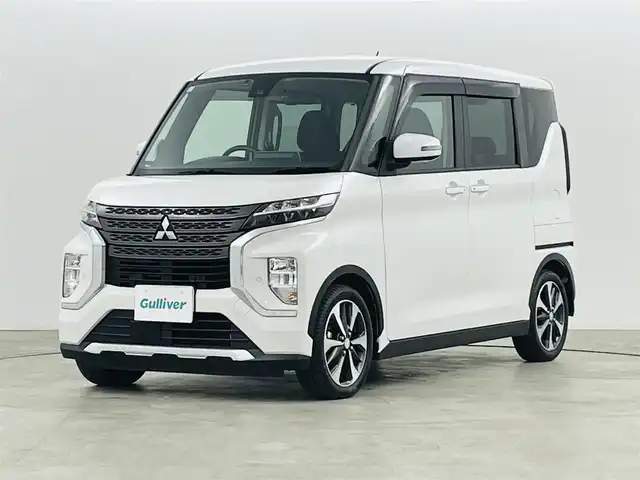 三菱 ｅＫクロススペース G プラスエディション 福島県 2021(令3)年 6.1万km シルキーホワイト e-Assist/・衝突被害軽減ブレーキシステム/・踏み間違い衝突防止アシスト/・車線逸脱警報システム/・オートマチックハイビーム/・先行車発進通知/・標識検知機能/・エマージェンシーストップ/・シグナルシステム/・オートライトコント/・ロールマルチアラウンドモニター/純正ナビゲーション/・型式：MM320D-LM/・Bluetooth/TV/CD/DVD/SD/USB/AUX/AM・FM/・バックカメラ/360°カメラ/・ETC/両側パワースライドドア/純正フロアマット/ドアバイザー/電動格納ウィンカーミラー/プッシュスタート/・スマートキー/革巻きステアリング/・ステアリングスイッチ