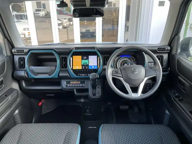 スズキ ハスラー HYBRID G 埼玉県 2020(令2)年 1.8万km オフブルーM メーカーＯＰ純正9型ナビＴＶ/全方位カメラ/前席シートヒーター/Ｆドラレコ/Ｒクリアランスソナー/プッシュスタート/スマートキー/衝突軽減ブレーキ/走行１７６５６キロ/保証書付整備手帳/取扱説明書