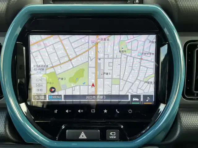 スズキ ハスラー HYBRID G 埼玉県 2020(令2)年 1.8万km オフブルーM メーカーＯＰ純正9型ナビＴＶ/全方位カメラ/前席シートヒーター/Ｆドラレコ/Ｒクリアランスソナー/プッシュスタート/スマートキー/衝突軽減ブレーキ/走行１７６５６キロ/保証書付整備手帳/取扱説明書