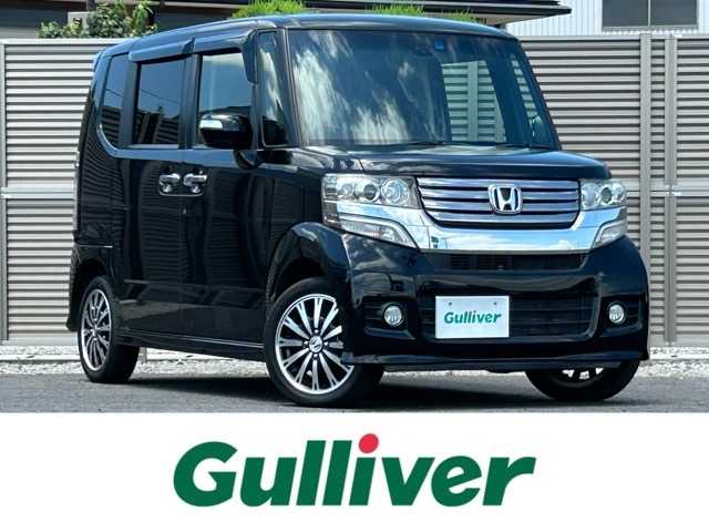 ホンダ Ｎ ＢＯＸ カスタム G ターボ Aパッケージ 千葉県 2014(平26)年 12.7万km スマートブラック 純正ナビ/フルセグテレビ/Bluetooth接続/ETC/両側パワースライドドア/クルーズコントロール/横滑り防止装置/シティブレーキアクティブシステム/エコモード/オートライト/電動格納ウィンカーミラー/プッシュスタート/スマートキー/本革ステアリング/チップアップシート/純正アルミホイール/純正フロアマット/保証書/取扱説明書