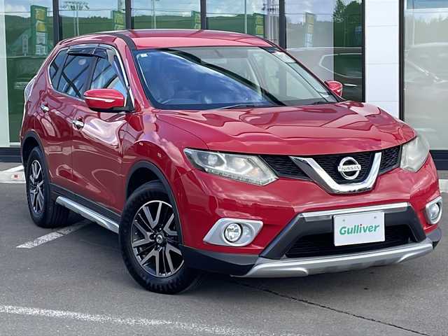 日産 エクストレイル 20X エクストリーマーX 道東・釧路十勝 2014(平26)年 13.4万km バーニングレッド ・4WD/・純正SDナビ/(フルセグ.CD/DVD.BT.FM/AM)/・バックカメラ/・ETC/・電動リアゲート/・横滑り防止/・アイドリングストップ/・革巻きステアリング/・シートヒーター/・ダウンヒルアシスト/・社外AW付冬タイヤ　積込/・LEDヘッドライト/・フォグライト/・オートライト/・純正エンジンスターター/・スマートキー