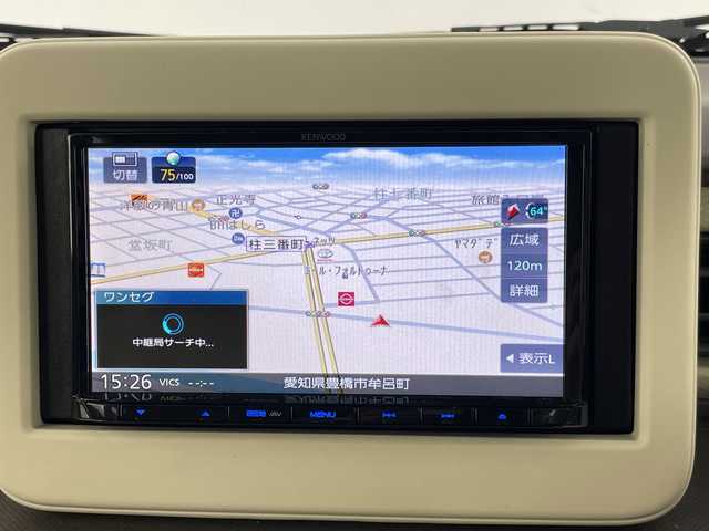 スズキ ラパン L 愛知県 2024(令6)年 0.3万km トラッドカーキメタリック 禁煙車/純正7インチナビ/(フルセグTV/CD/DVD/USB/Bluetooth)/バックカメラ/スズキセーフティシステム/・衝突軽減ブレーキ/・車線逸脱警報/・アイドリングストップ/後部コーナーセンサー/シートヒーター/ステアリングリモコン/電動格納ミラー/ドアバイザー/プッシュスタート/スマートキー/LEDヘッドライト/オートライト/盗難防止装置