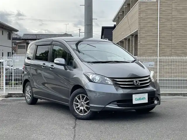 ホンダ フリード G ジャストセレクション 福島県 2011(平23)年 9.4万km ポリッシュドメタルメタリック 社外メモリーナビ/CD/DVD/SD/USB/BT/フルセグTV/社外フリップダウンモニター/片側パワースライドドア/オートライト/キセノンライト/ドアバイザー/フロアマット/キーレス/ETC