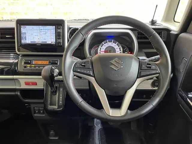 スズキ スペーシア カスタム HYBRID XS ターボ 岩手県 2020(令2)年 1.5万km ピュアホワイトP ４WD/マイルドハイブリッド/ターボ/両側パワースライドドア/デュアルセンサーブレーキサポート/車線逸脱警報/誤発進抑制機能/リヤパーキングセンサー/ハイビームアシスト/前席シートヒーター/社外ナビ/（CD/DVD/SD/ワンセグ）/オートエアコン/オートライト/LEDヘッドライト