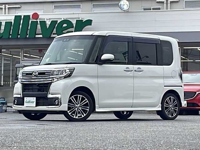 ダイハツ タント カスタム RS トップED SA Ⅲ 愛知県 2018(平30)年 6.4万km パールホワイトⅢ /禁煙車//社外メモリーナビ(パナソニック　CN-RE05D)//フルセグ/SD/BT/CD/DVD//バックカメラ//ETC//両側パワースライドドア//ドライブレコーダー(ユピテル　DRY-FH52WG)//スマートアシストIII//ターボ車//スペアスマートキー//フロアマット//ドアバイザー//ハーフレザーシート//純正15インチアルミ//2列目サンシェード//シートヒーター//LEDヘッドランプ//オートLEDヘッドライト//オートマチックハイビーム//アイドリングストップ//横滑り防止装置//盗難防止システム//本革巻きステアリング//ステアリングスイッチ//電動格納ミラー//シートリフター//フォグランプ//取扱説明書
