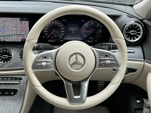 メルセデス・ベンツ ＣＬＳ２２０ｄ スポーツ エクスクルーシブPKG 静岡県 2018(平30)年 1.6万km セレナイトグレー ワンオーナー/サンルーフ/純正ナビ/フルセグTV/BT/USB/SD/全方位カメラ/ブルメスターサウンド/パフュームアトマイザー/ベージュ革シート/全席シートヒーター/前席エアシート/前席メモリー付パワーシート/パワートランク/ビルトインETC/衝突軽減ブレーキ/レーンキープアシスト/レーダークルーズコントロール/クリアランスソナー/ヘッドアップディスプレイ/ブラインドスポットモニター/パドルシフト/スマートキー×2/保証書/取扱説明書/R3/R5/R7点検記録簿有