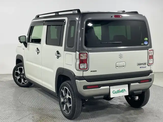 スズキ ハスラー Jスタイル 広島県 2021(令3)年 1.1万km ピュアホワイトパール/ガンメタリック2トーン 純正9型ナビ（DVD/Bluetooth/フルセグTV）/全方位モニター/シートヒーター/衝突軽減ブレーキ/車線逸脱警報/車線逸脱抑制/ハイビームアシスト/誤発進抑制機能/リヤパーキングセンサー/LEDヘッドランプ/純正15インチAW/ETC/USB入力端子