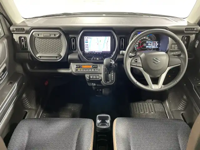 スズキ ハスラー Jスタイル 広島県 2021(令3)年 1.1万km ピュアホワイトパール/ガンメタリック2トーン 純正9型ナビ（DVD/Bluetooth/フルセグTV）/全方位モニター/シートヒーター/衝突軽減ブレーキ/車線逸脱警報/車線逸脱抑制/ハイビームアシスト/誤発進抑制機能/リヤパーキングセンサー/LEDヘッドランプ/純正15インチAW/ETC/USB入力端子