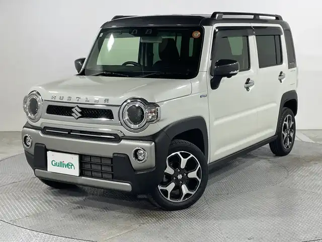 スズキ ハスラー Jスタイル 広島県 2021(令3)年 1.1万km ピュアホワイトパール/ガンメタリック2トーン 純正9型ナビ（DVD/Bluetooth/フルセグTV）/全方位モニター/シートヒーター/衝突軽減ブレーキ/車線逸脱警報/車線逸脱抑制/ハイビームアシスト/誤発進抑制機能/リヤパーキングセンサー/LEDヘッドランプ/純正15インチAW/ETC/USB入力端子