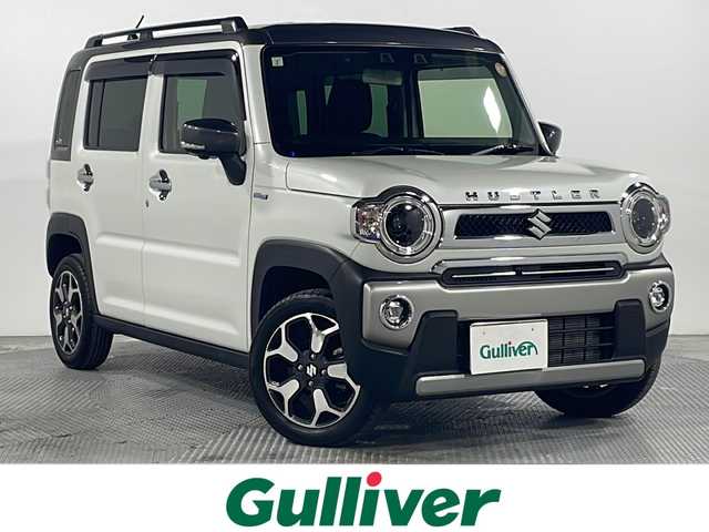 スズキ ハスラー Jスタイル 広島県 2021(令3)年 1.1万km ピュアホワイトパール/ガンメタリック2トーン 純正9型ナビ（DVD/Bluetooth/フルセグTV）/全方位モニター/シートヒーター/衝突軽減ブレーキ/車線逸脱警報/車線逸脱抑制/ハイビームアシスト/誤発進抑制機能/リヤパーキングセンサー/LEDヘッドランプ/純正15インチAW/ETC/USB入力端子