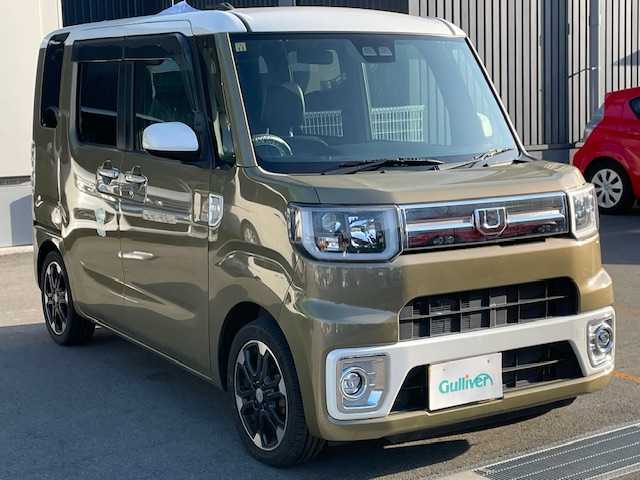 ダイハツ ウェイク G ターボ　レジャーエディション SA Ⅲ 長野県 2018(平30)年 4.7万km パールホワイトⅢ /オフビートカーキM ターボ車/カロッツェリアナビ/ＣＤ・ＤＶＤ再生/Bluetooth Audio/フルセグＴＶ/革調シートカバー/スマートキーx2/プッシュスタート/LEDライト/オートライト/コーナーセンサー/衝突被害軽減システム/誤発進抑制装置/両側パワースライドドア/フォグランプ