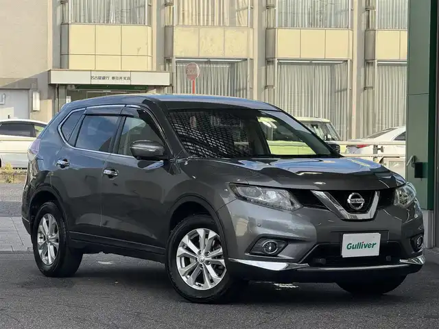 日産 エクストレイル 20X エマージェンシーブレーキ 愛知県 2014(平26)年 7.8万km ダークメタルグレー /禁煙車//NissanConnectナビ//フルセグ/Bluetooth/CD/DVD/MSV/USB/AUX//アラウンドビューモニター//ビルトインETC//純正ドライブレコーダー//カプロンシート//シートヒーター//インテリジェントパーキングアシスト//エマージェンシーブレーキ//車線逸脱警報(LDW)//後側方車両検知警報(BSW)//ふらつき警報//進入禁止標識検知//フロント・リアソナー//コーナリングスタビリティアシスト//アクティブエンジンブレーキ//VDC//純正17インチアルミホイール//LEDオートヘッドライト//バイカラーフォグランプ//ウェルカムライト//クルーズコントロール//アイドリングストップ//プッシュスタート//スペアスマートキー//革巻きステアリング//ステアリングリモコン//チルト＆テレスコピックステアリング//オートリトラクタブルウィンカーミラー//純正フロアマット//純正ドアバイザー//コンフォートフラッシャー//リバース連動ワイパー//シートリフター//保証書//取扱説明書//ナビ取扱説明書//点検整備記録簿H26.27.29.30.R1.3.5
