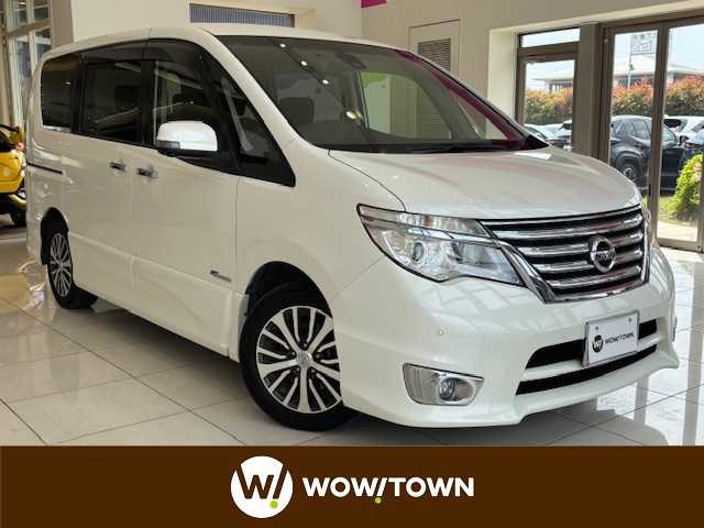 日産 セレナ HWS S HV Vセレ +Sefty 埼玉県 2015(平27)年 6.5万km ブリリアントホワイトパール エマージェンシーブレーキ /純正SDナビ /　　CD/DVD/BT/フルセグ/AUX /アラウンドビューモニター /両側パワースライドドア/クルーズコントロール /LEDオートライト/純正16インチアルミホイール /ステアリングスイッチ/アイドリングストップ/スマートキー/ETC/禁煙車