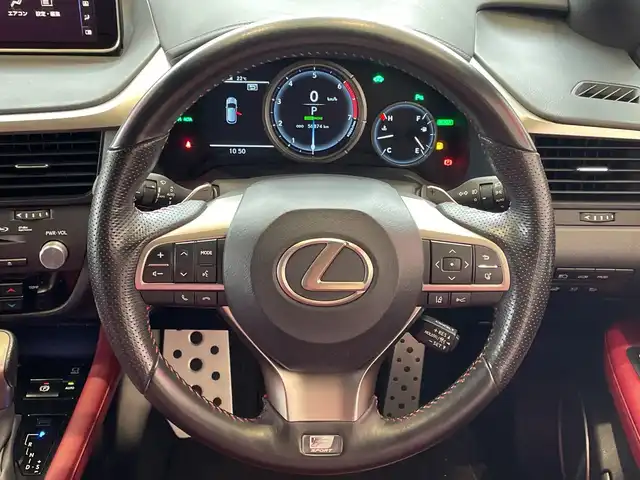 レクサス ＲＸ 450h Fスポーツ 埼玉県 2018(平30)年 5.7万km グラファイトブラックガラスフレーク 純正ナビ/　　CD/DVD/BT/フルセグTV/パノラミックビューモニター/パワーバックドア/レーダークルーズコントロール/LEDオートライト/レザーシート/パワーシート/シートヒーター/エアシート/純正20インチAW/ステアリングヒーター/ステアリングスイッチ/パドルシフト/ヘッドアップディスプレイ/プッシュスタート/ETC/禁煙車