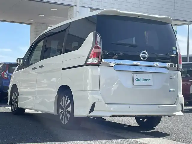 日産 セレナ ハイウェイスター Vセレクション 岡山県 2019(平31)年 4.4万km ブリリアントホワイトパール 登録時走行距離43890キロ/純正SDナビ/AM/FM/Bluetooth/TV/SD/DISC/純正フリップダウンモニター/アラウンドビューモニター/パーキングアシスト/コーナーセンサー/エマージェンシーブレーキ/クルーズコントロール/アイドリングストップ/前後ドライブレコーダー/両側パワースライドドア/LEDヘッドライト/純正16インチAW/プッシュスタート/スマートキー/ETC