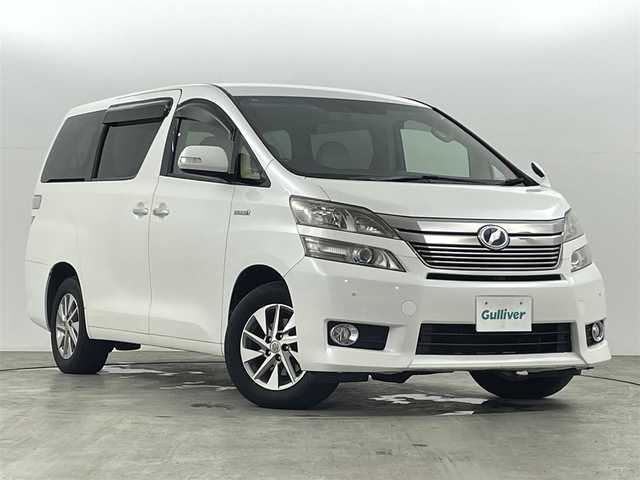 トヨタ ヴェルファイア ハイブリット V 福島県 2012(平24)年 14.4万km ホワイトパールクリスタルシャイン 純正HDDナビゲーション/バックカメラ/ETC/プッシュスタート/・スマートキー/ステアリングスイッチ/クルーズコントロ＾ル/コーナーセンサー/LEDライト/・オートライト/ウィンカーミラー/レザーシート/保証書/・取扱説明書/