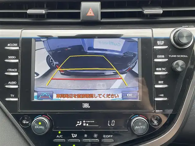 トヨタ カムリ WSレザーパッケージ 島根県 2019(平31)年 6.3万km アティチュードブラックマイカ 登録時走行距離62214km/純正SDナビ【CD/DVD/Bluetooth/Blu-lay】/フルセグテレビ/バックカメラ/衝突軽減ブレーキ/レーダークルーズコントロール/レーンキープアシスト/ブラインドスポットモニター/クリアランスソナー /インテリジェントクリアランスソナー/黒革シート【前席パワーシート】/前席シートヒーター/プッシュスタート/LEDヘッドライト/オートライト/オートハイビーム /ビルトインETC2.0/純正18インチアルミ