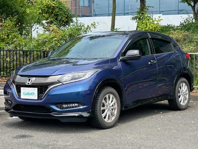 ホンダ ヴェゼル 宮城県 2017(平29)年 11万km モルフォブルーP Honda SENSING/・衝突軽減ブレーキ/・歩行者事故低減ステアリング/・アダプティブ・クルーズ・コントロール/・車線維持支援システム/・路外逸脱抑制機能/・誤発進抑制機能/・先行者発進お知らせ機能/・標識認識機能/SD純正ナビ/バックカメラ/Bluetooth、CD/TV/USB入力端子/プッシュスタート/LEDヘッドライト/フォグランプ/オートライト/シートヒーター/純正フロアアット/純正ビルトインETC