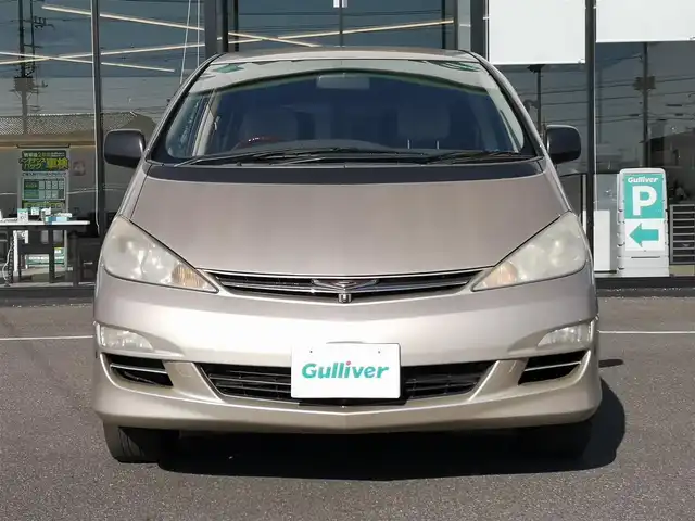 トヨタ エスティマ Ｔ G 茨城県 2003(平15)年 18万km ベージュM 純正ナビ/【CD・DVD・MD・AM・FM・TV】/クルコン/ETC/Bカメラ/フロントカメラ/両側スライドドア/前方コーナーセンサー/オートライト/Fフォグ/キセノンライト/ヘッドライトレベライザー/純正フロアマット/純正アルミホイール