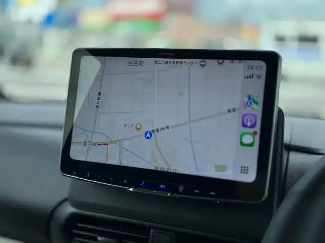 三菱 デリカミニ T プレミアム 滋賀県 2023(令5)年 0.9万km 緑Ⅱ ワンオーナー/アルパイン11インチディスプレイオーディオ/　AppleCarPlay Bluetooth アンドロイドオート HDMI/パノラミックビューモニター/デジタルインナーミラー/両側パワースライドドア/ルーフレール/純正15インチアルミ/TOYOタイヤオープンカントリーR/T ホワイトレター新品/e-Assist/前方衝突予測警報［PFCW］/標識認識システム［TSR］/先行車発進通知［LCDN］/高速道路 同一車線運転支援機能/　マイパイロット［MI-PILOT］/レーダークルーズコントロール［ACC］/　（全車速追従機能付）/車線維持支援機能［LKA］/電動パーキングブレーキ＆ブレーキオートホールド/キーレスオペレーションシステム＆エンジンスイッチ/エアコン（タッチパネル式フルオートエアコン）/リヤサーキュレーター（プラズマクラスター付）/リヤロールサンシェード/ウェルカムライト/純正フロアマット/純正ドアバイザー/スマートッキー×2/プッシュスタート/