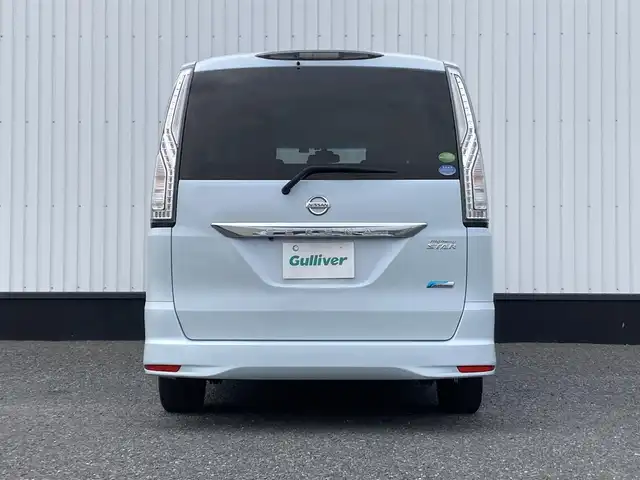 日産 セレナ ハイウェイスター Sハイブリッド 千葉県 2014(平26)年 6.9万km ブルームーンホワイトP 純正メモリナビ/(TV/BT/CD/DVD/FM/AM)/バックカメラ/衝突被害軽減システム/車線逸脱警報/クルーズコントロール/純正フリップダウンモニター/両側スライドドア/横滑り防止装置/ETC/前後ドライブレコーダー/LEDヘッドライト/フォグランプ/オートライト/ウィンカーミラー/電動格納ミラー/純正15インチAW/シートリフター/プッシュスタート/スマートキー/フロアマット/ドアバイザー/取扱説明書/保証書