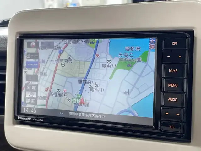 スズキ ラパン モード 福岡県 2021(令3)年 1.7万km ノクターンブルーパール 純正メモリナビ/・CD/DVD/BT/フルセグTV/・全方位モニター/スズキセーフティサポート/コーナーセンサー/ビルトインETC/360度ドライブレコーダー/シートヒーター（D/N)/革巻きステアリング/ステアリングリモコン/LEDヘッドライト/・オートライト/アイドリングストップ/スマートキー/・プッシュスタート/・スペアキー/純正フロアマット/純正ドアバイザー