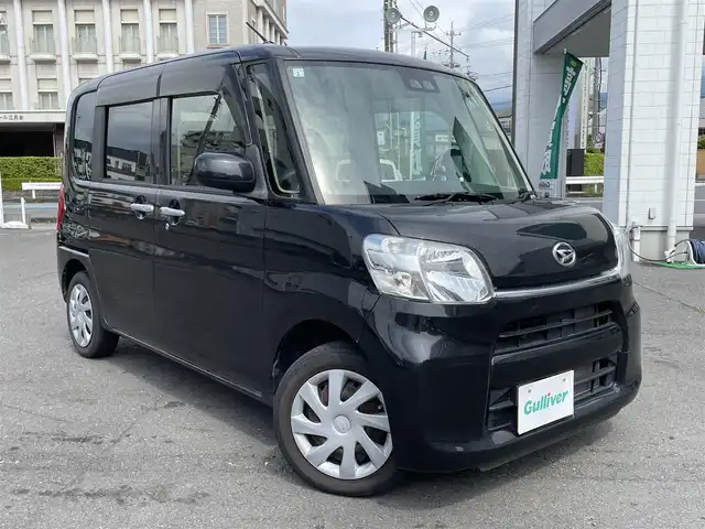 ダイハツ タント X SA Ⅲ 静岡県 2017(平29)年 3.8万km ブラックマイカメタリック ワンオーナー/社外メモリナビ（RE03WD）/フルセグTV/DVD/CD/SD/USB/Bluetooth/左側パワースライドドア/スマートアシスト3（衝突回避支援システム）/・衝突回避支援ブレーキ機能/・衝突警報機能（対向車・歩行者）/・車線逸脱警報機能/・誤発進抑制制御機能/・先行車発進お知らせ機能/・オートハイビーム/アイドリングストップ/スマートキー2個/プッシュスタート/新車時保証書/取扱説明書