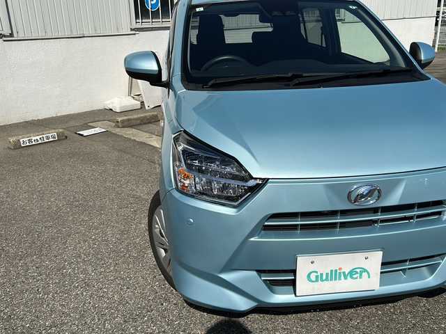 ダイハツ ミラ イース X SAⅢ 富山県 2019(平31)年 0.8万km スカイブルーメタリック ワンオーナー/スマアシIII/衝突安全ブレーキ/オートハイビーム/クリアランスソナー/横滑り防止装置/キーレスエントリー/社外CDプレーヤー(U340)/電動格納ミラー/ドアバイザー/純正フロアマット/アイドリングストップ/保証書/取扱説明書