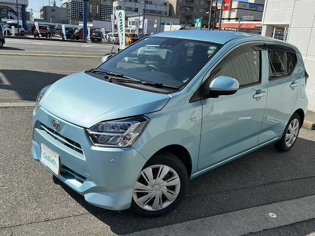 ダイハツ ミラ イース X SAⅢ 富山県 2019(平31)年 0.8万km スカイブルーメタリック ワンオーナー/スマアシIII/衝突安全ブレーキ/オートハイビーム/クリアランスソナー/横滑り防止装置/キーレスエントリー/社外CDプレーヤー(U340)/電動格納ミラー/ドアバイザー/純正フロアマット/アイドリングストップ/保証書/取扱説明書
