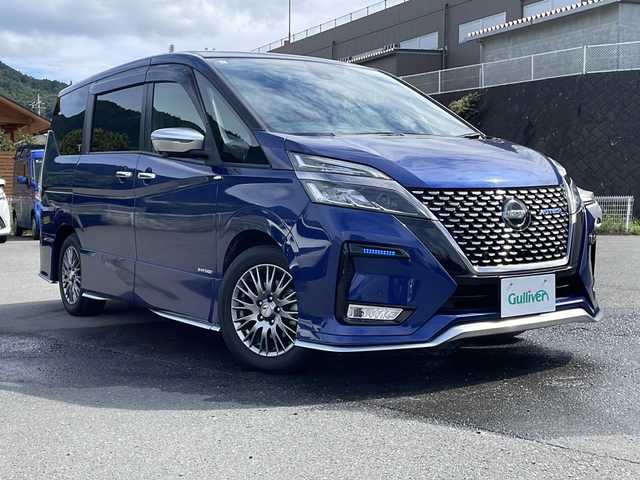 日産 セレナ オーテック セーフティパッケージ 山梨県 2020(令2)年 3.4万km カスピアンブルー ワンオーナー/衝突軽減ブレーキ/社外メモリナビ（AVIC-CQ910）/ＣＤ/ＤＶＤ/ＢＴ/フルセグテレビ/全方位カメラ/ブラインドスポットモニター/アイドリングストップ/クルーズコントロール/プッシュスタート/社外デジタルインナーミラー/両側パワースライドドア/ETC/純正LEDヘッドライト/スペアキー/シートヒーター/オーテック専用エクステリア/オーテック専用インテリア/オーテック専用アルミホイール