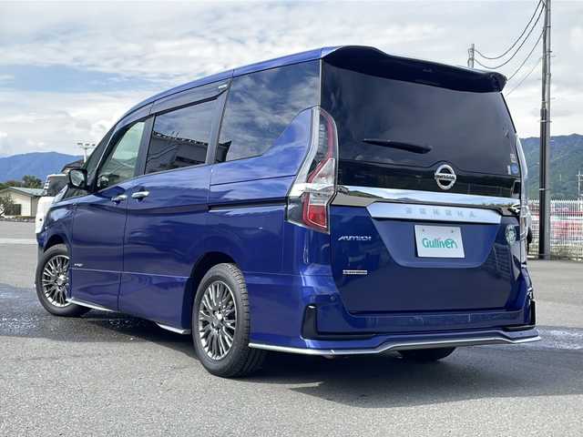 日産 セレナ オーテック セーフティパッケージ 山梨県 2020(令2)年 3.4万km カスピアンブルー ワンオーナー/衝突軽減ブレーキ/社外メモリナビ（AVIC-CQ910）/ＣＤ/ＤＶＤ/ＢＴ/フルセグテレビ/全方位カメラ/ブラインドスポットモニター/アイドリングストップ/クルーズコントロール/プッシュスタート/社外デジタルインナーミラー/両側パワースライドドア/ETC/純正LEDヘッドライト/スペアキー/シートヒーター/オーテック専用エクステリア/オーテック専用インテリア/オーテック専用アルミホイール