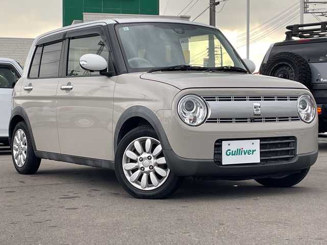 スズキ ラパン X 山口県 2017(平29)年 4.1万km フォーンベージュメタリック/ホワイト2トーンルーフ 純正ナビ　/（フルセグTV/USB/iPod/Bluetooth/aha/AUX)/アラウンドビューモニター　/衝突軽減ブレーキ　/シートヒーター　/ビルトインＥＴＣ　/アイドリングストップ　/ＵＳＢ接続　/アクセサリーソケット/ＬＥＤヘッドランプ　/ステアリングスイッチ　/プッシュスタート　/　　-スマートキー/横滑り防止/純正フロアマット/ISOFIX/電格ミラー