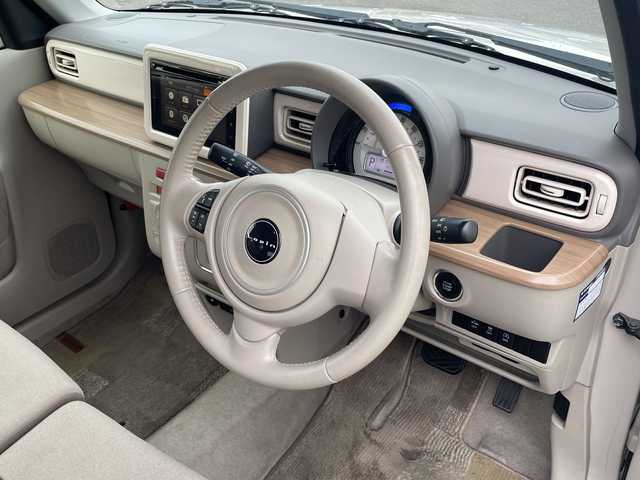 スズキ ラパン X 山口県 2017(平29)年 4.1万km フォーンベージュメタリック/ホワイト2トーンルーフ 純正ナビ　/（フルセグTV/USB/iPod/Bluetooth/aha/AUX)/アラウンドビューモニター　/衝突軽減ブレーキ　/シートヒーター　/ビルトインＥＴＣ　/アイドリングストップ　/ＵＳＢ接続　/アクセサリーソケット/ＬＥＤヘッドランプ　/ステアリングスイッチ　/プッシュスタート　/　　-スマートキー/横滑り防止/純正フロアマット/ISOFIX/電格ミラー