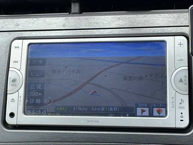 トヨタ プリウス G ツーリングセレクション 長野県 2012(平24)年 12.1万km シルバーM 純正メモリナビ（NSCP-W62）/・CD/Bluetooth/ワンセグTV/バックカメラ/ETC/社外15インチAW/ワイパーデアイサー/運転席パワーシート/クルーズコントロール/純正フロアマット/LEDオートライト/プッシュスタート/スマートキー/スペアキー/取扱説明書/保証書