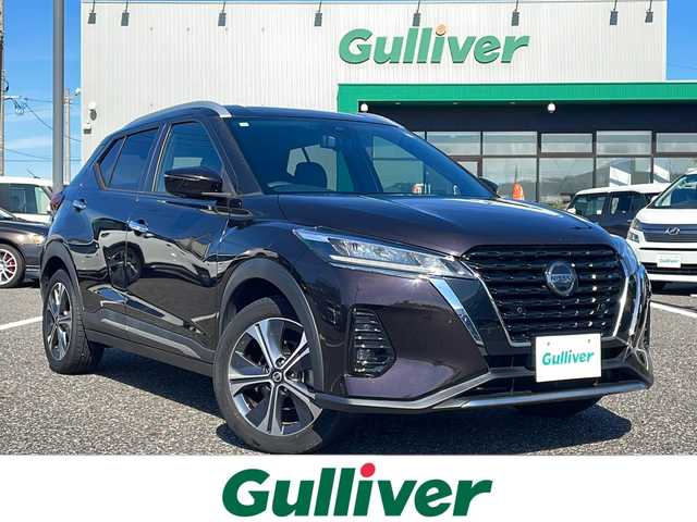 日産 キックス X 島根県 2020(令2)年 9.9万km ナイトベールパープル 社外ディスプレイオーディオ(FN-8500DVS)/BT CD ラジオ/エマージェンシーブレーキ/プロパイロット/アラウンドビューカメラ/デジタルインナーミラー/電子パーキング/AUTO HOLD/ETC/LEDヘッドライト/AUTOライト/フォグライト/ハーフレザーシート/純正17インチアルミホイール/電動格納ミラー/ISOFIX